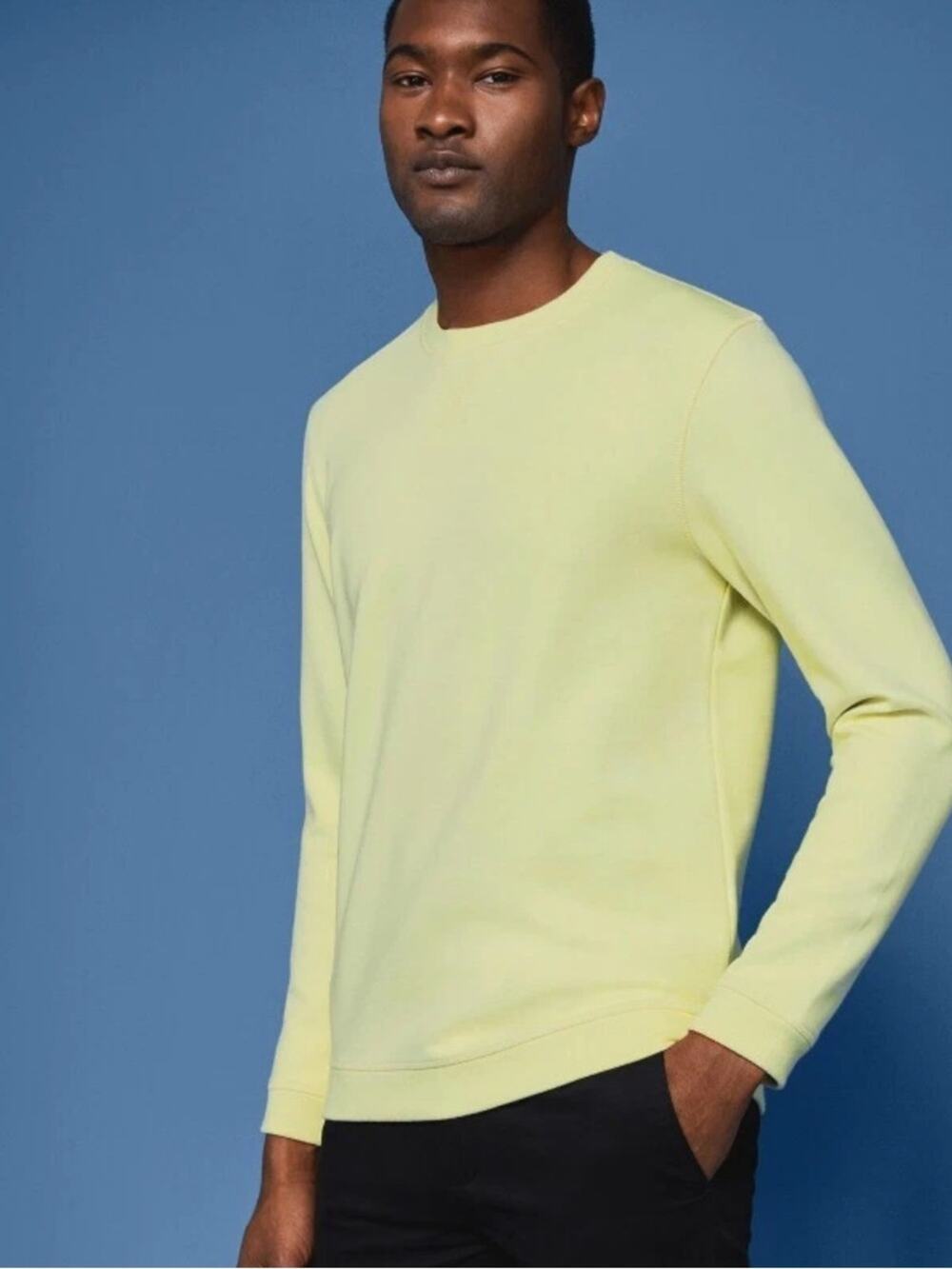 Ted Baker Wolfie Men’s Small Yellow Crewneck Sweatshirt Size 2